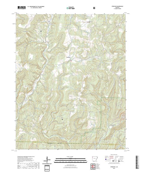 Strickler, AR — USGS 7.5-minute topo (2024)