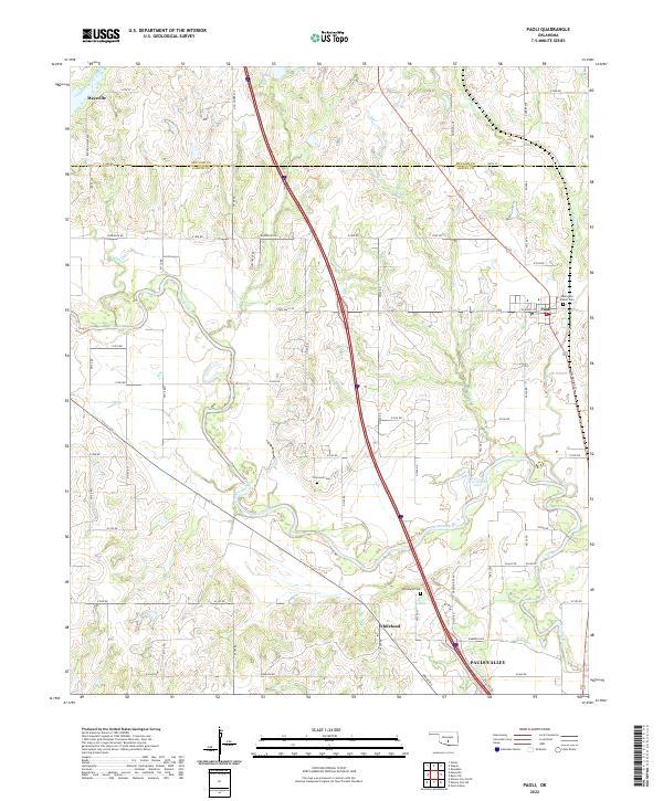 Paoli, OK — USGS 7.5-minute topo (2022)