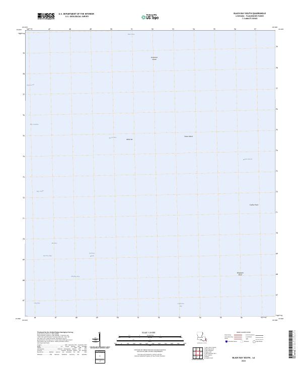 Black Bay South, LA — USGS 7.5-minute topo (2024)