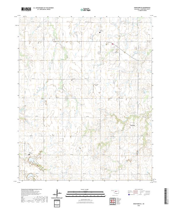 Kingfisher SE, OK — USGS 7.5-minute topo (2022)