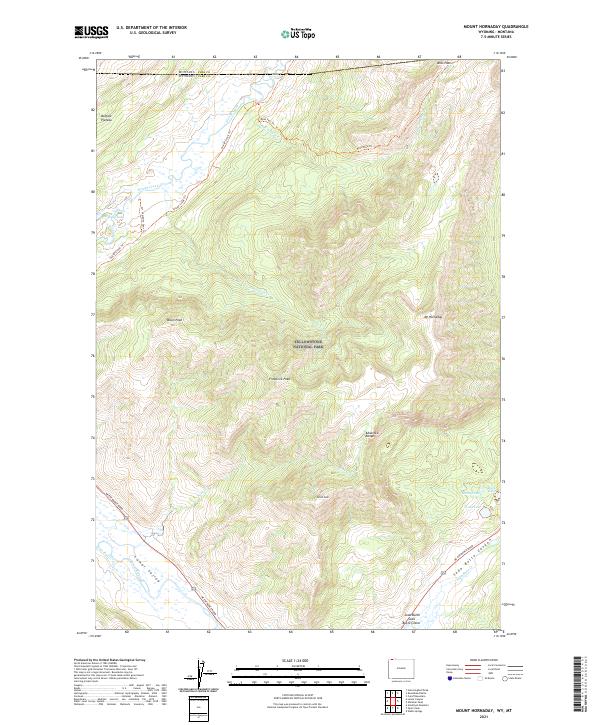 Mount Hornaday, WY-MT — USGS 7.5-minute topo (2021)
