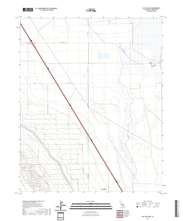Lost Hills NW, CA — USGS 7.5-minute topo (2021)