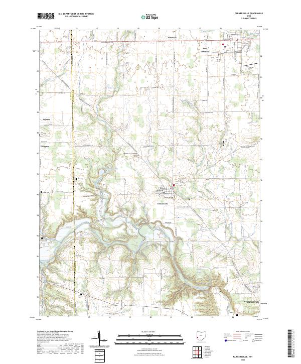 Farmersville, OH — USGS 7.5-minute topo (2023)