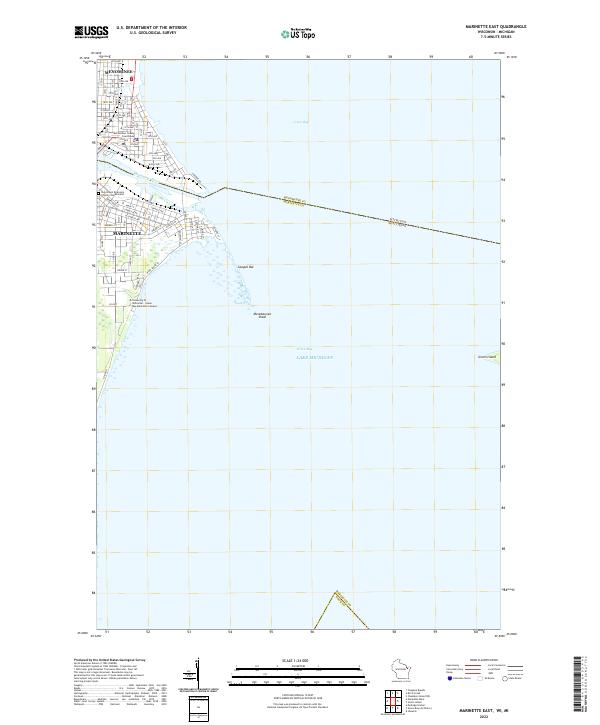 Marinette East, WI-MI — USGS 7.5-minute topo (2022)