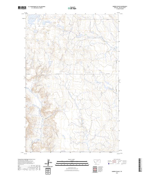 Barber Coulee, MT — USGS 7.5-minute topo (2024)