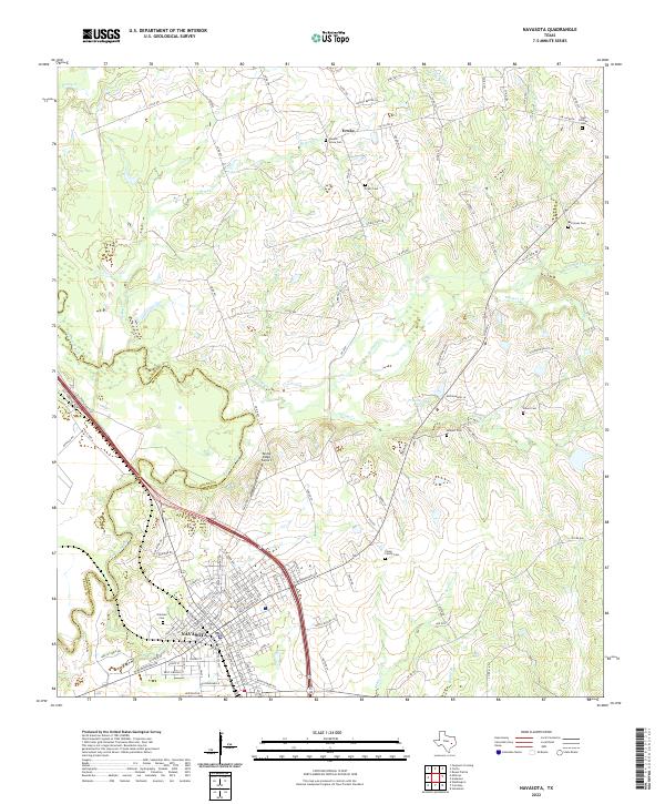 Navasota, TX — USGS 7.5-minute topo (2022)