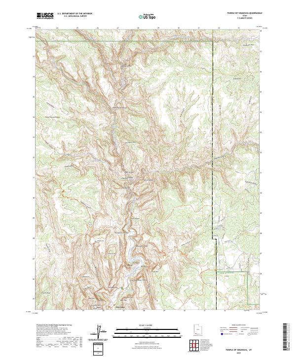 Temple of Sinawava, UT — USGS 7.5-minute topo (2023)