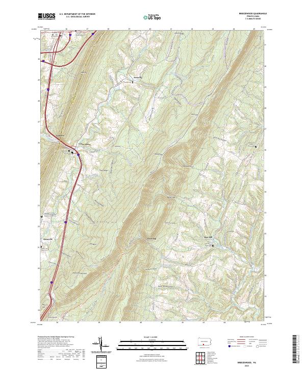 Breezewood, PA — USGS 7.5-minute topo (2023)