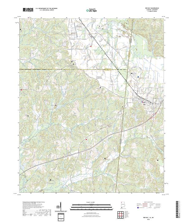Red Bay, AL-MS — USGS 7.5-minute topo (2024)
