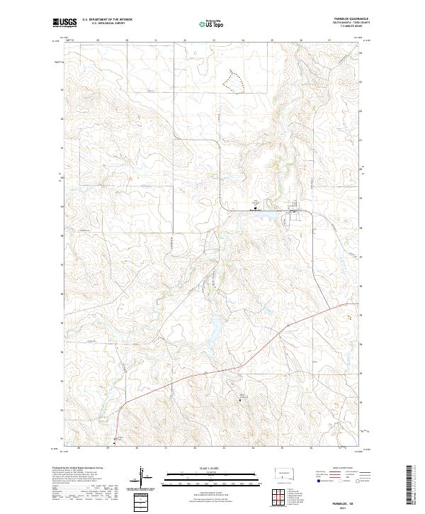 Parmelee, SD — USGS 7.5-minute topo (2021)