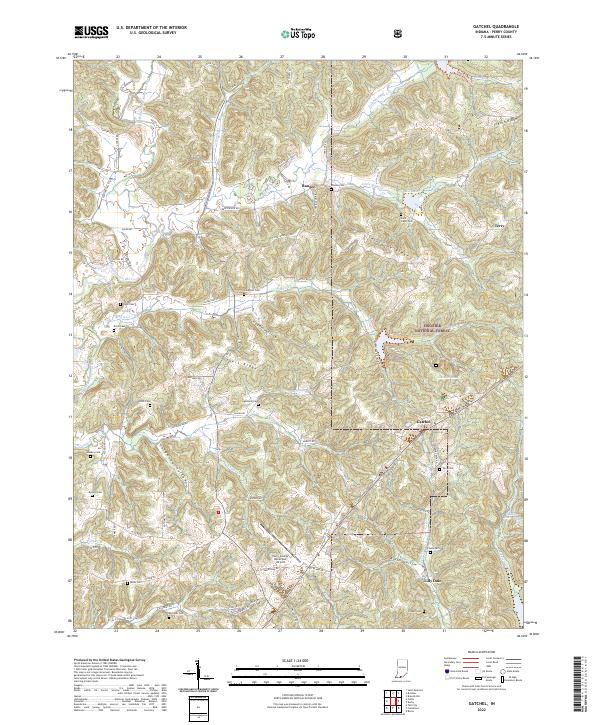 Gatchel, IN — USGS 7.5-minute topo (2022)