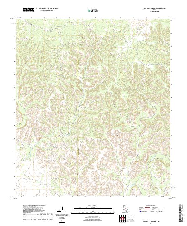 Flat Rock Creek NW, TX — USGS 7.5-minute topo (2022)