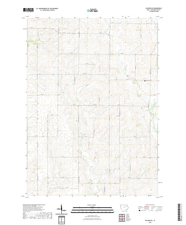 Oelwein SE, IA — USGS 7.5-minute topo (2022)