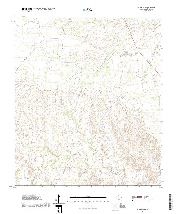 Balcon Creek, TX — USGS 7.5-minute topo (2022)