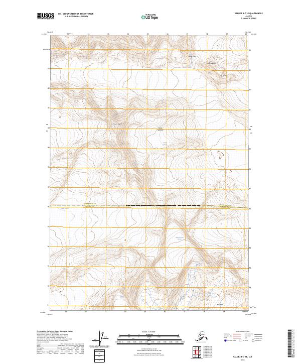 Valdez B-7 SE, AK — USGS 7.5-minute topo (2023)