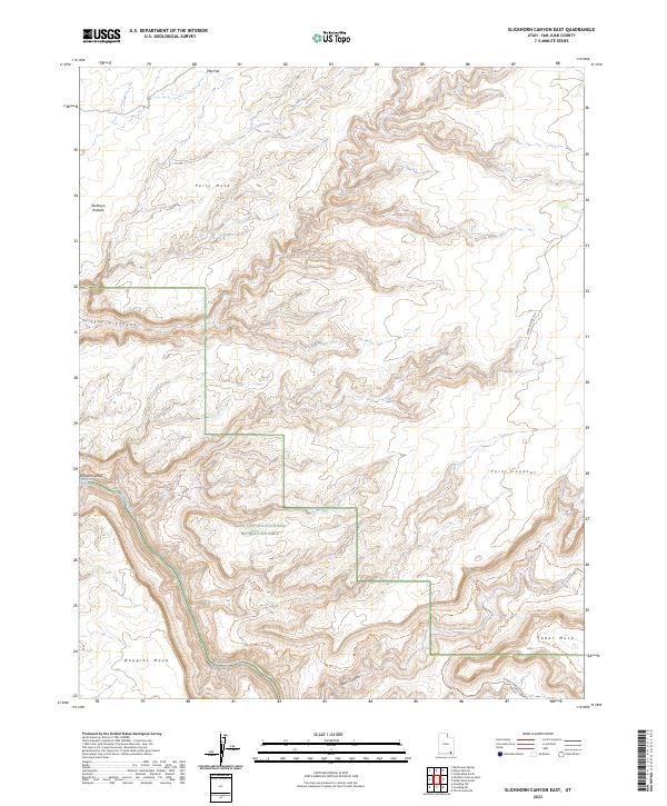 Slickhorn Canyon East, UT — USGS 7.5-minute topo (2023)