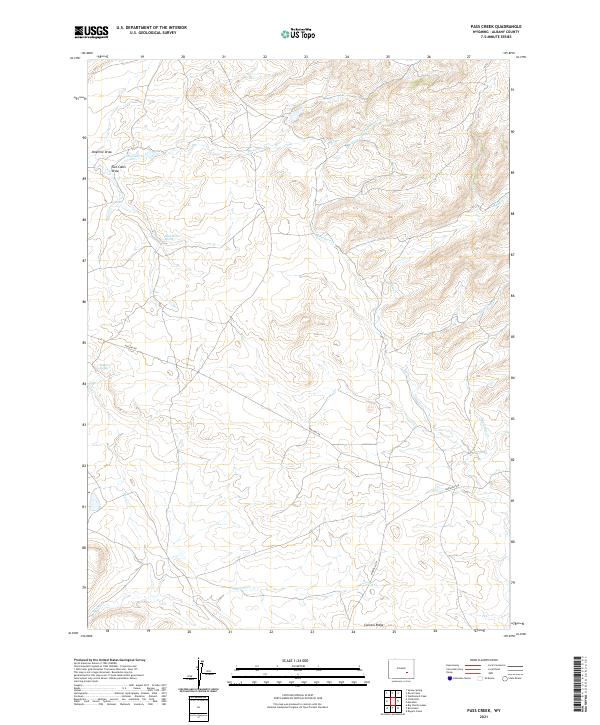 Pass Creek, WY — USGS 7.5-minute topo (2021)