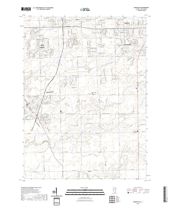 Manhattan, IL — USGS 7.5-minute topo (2024)