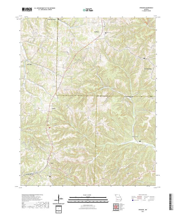 Spokane, MO — USGS 7.5-minute topo (2021)