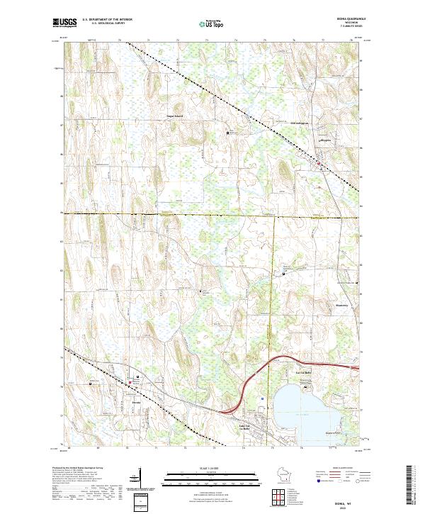 Ixonia, WI — USGS 7.5-minute topo (2022)