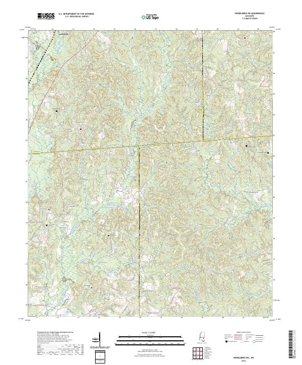 Heidelberg SW, MS — USGS 7.5-minute topo (2024)