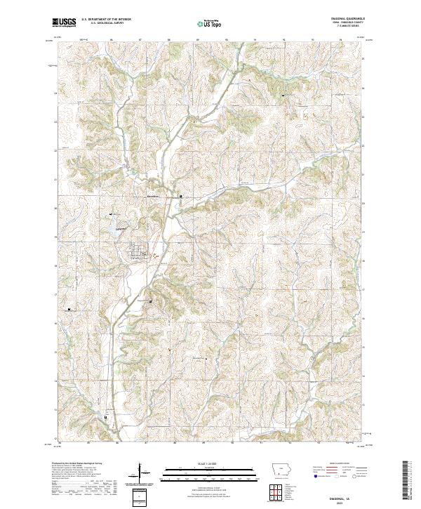 Diagonal, IA — USGS 7.5-minute topo (2023)
