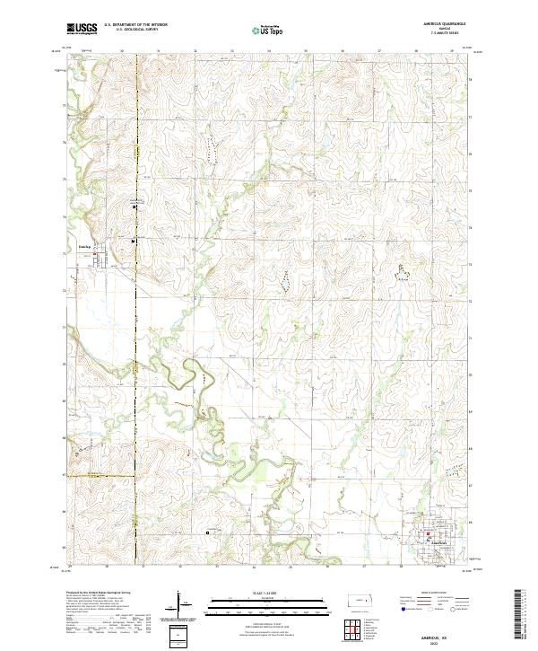 Americus, KS — USGS 7.5-minute topo (2022)
