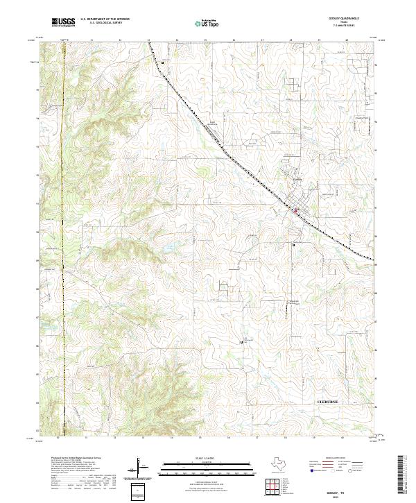 Godley, TX — USGS 7.5-minute topo (2022)