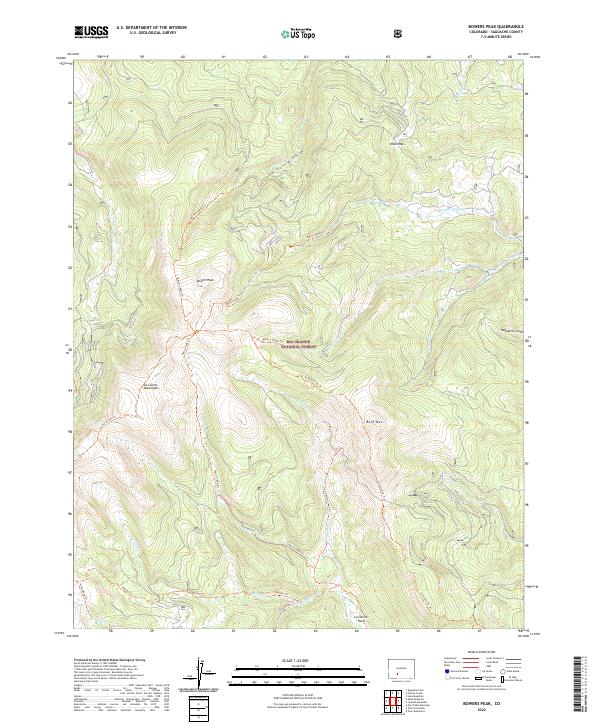Bowers Peak, CO — USGS 7.5-minute topo (2022)