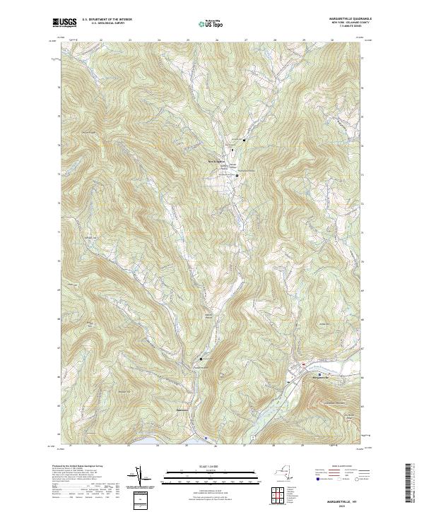 Margaretville, NY — USGS 7.5-minute topo (2023)