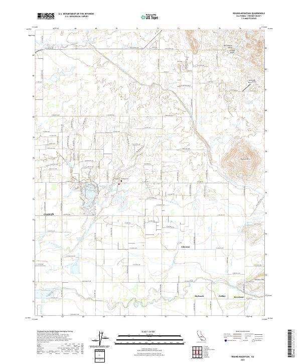 Round Mountain, CA — USGS 7.5-minute topo (2021)