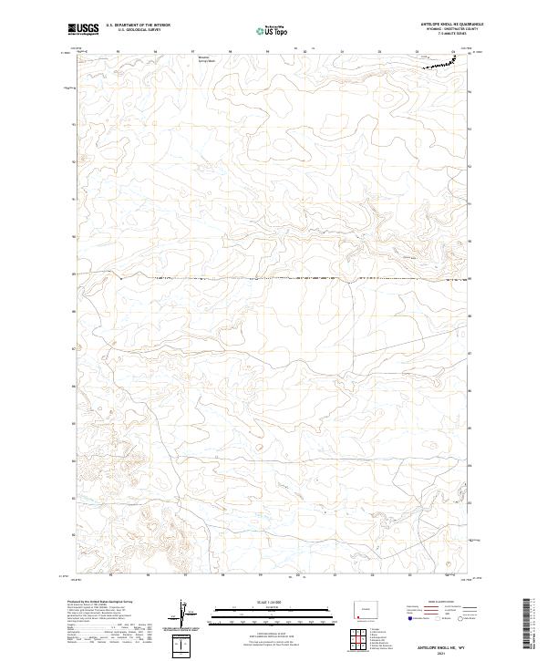 Antelope Knoll NE, WY — USGS 7.5-minute topo (2021)