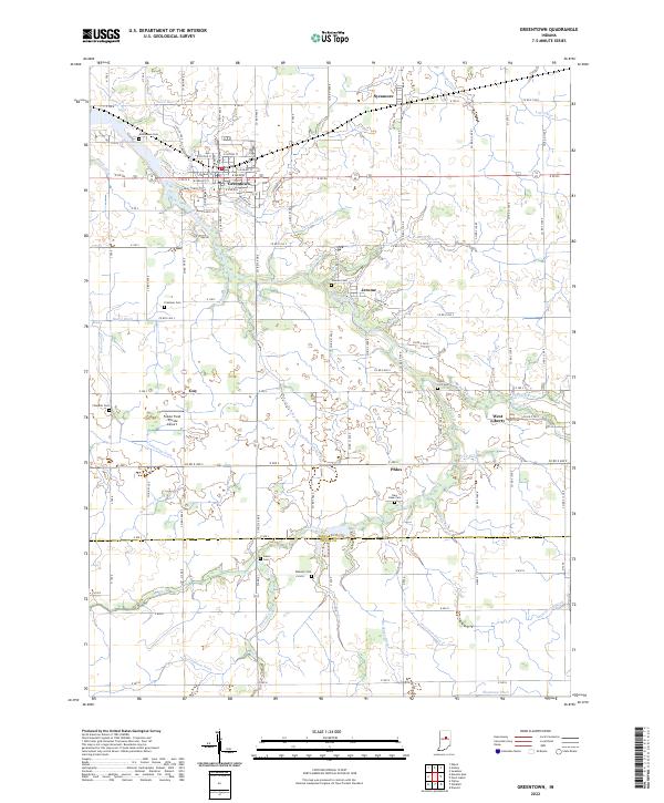 Greentown, IN — USGS 7.5-minute topo (2022)