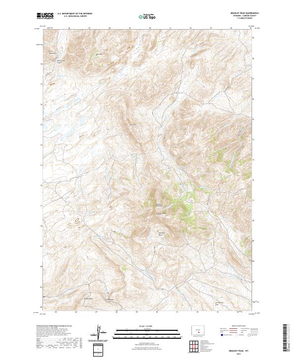 Bradley Peak, WY — USGS 7.5-minute topo (2021)