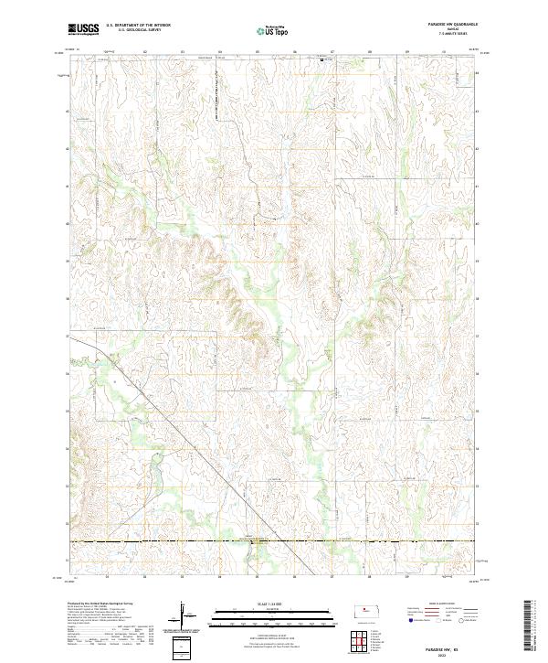 Paradise NW, KS — USGS 7.5-minute topo (2022)