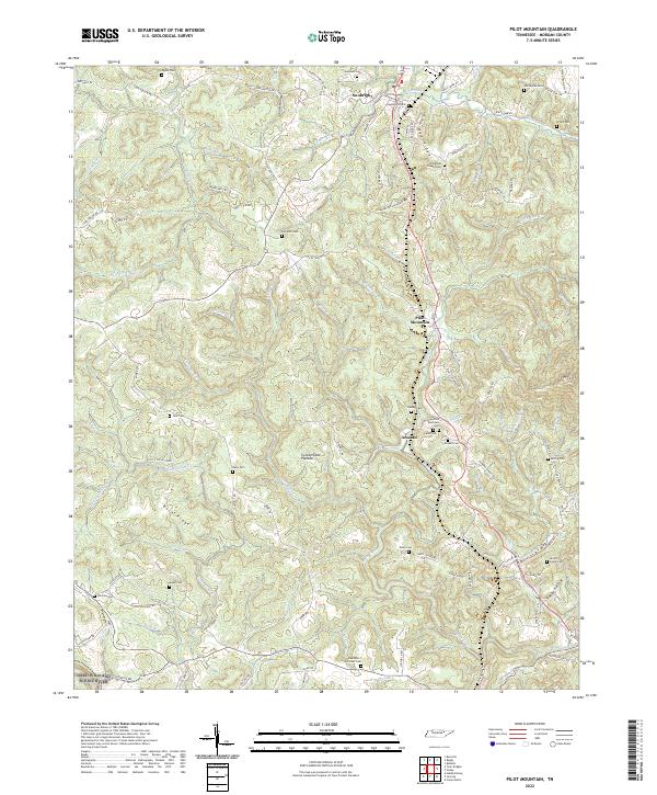 Pilot Mountain, TN — USGS 7.5-minute topo (2022)