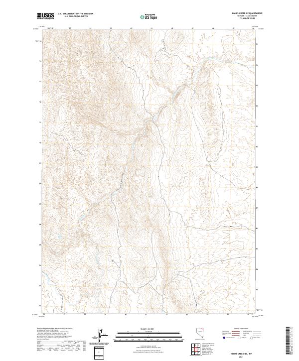 Hanks Creek NE, NV — USGS 7.5-minute topo (2021)