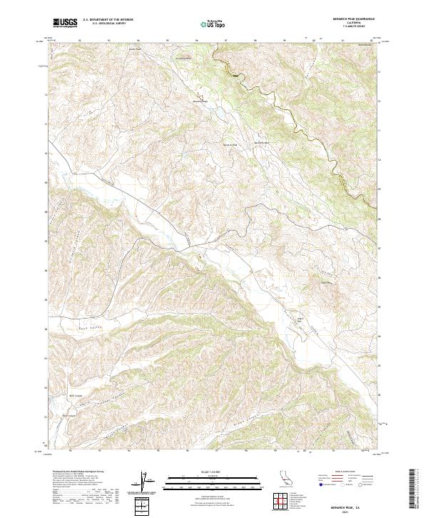 Monarch Peak, CA — USGS 7.5-minute topo (2021)