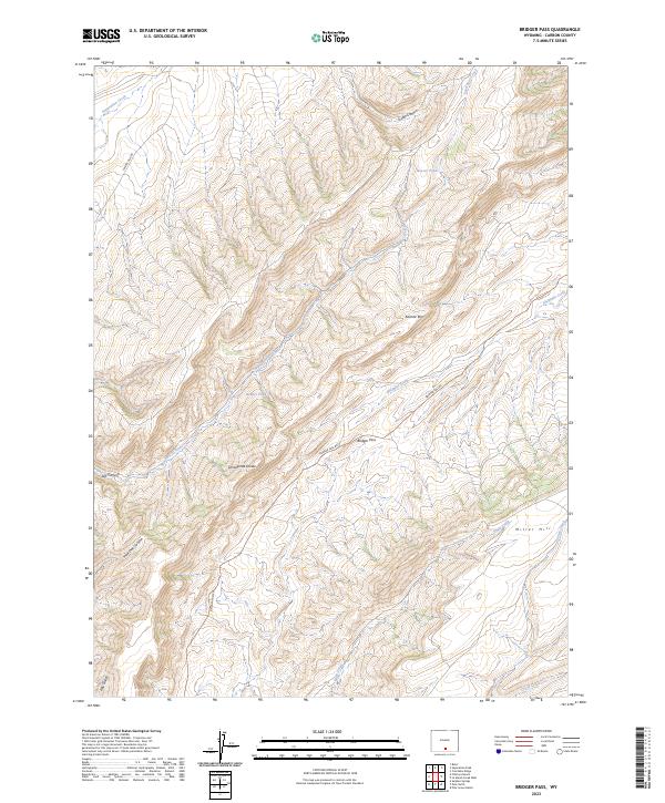 Bridger Pass, WY — USGS 7.5-minute topo (2023)