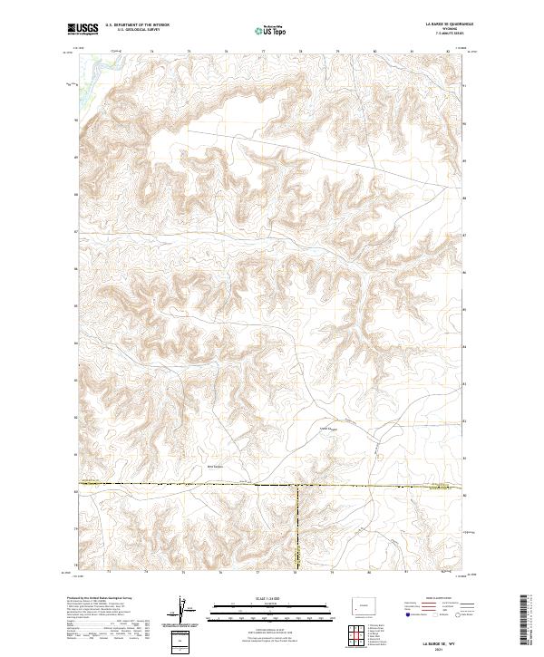 La Barge SE, WY — USGS 7.5-minute topo (2021)