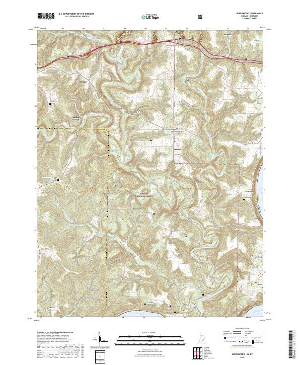 Beechwood, IN-KY — USGS 7.5-minute topo (2022)