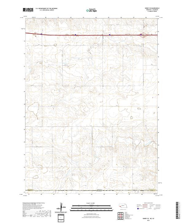 Sidney SE, NE-CO — USGS 7.5-minute topo (2021)