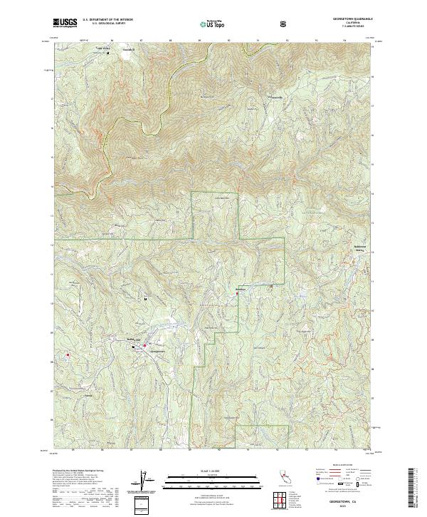 Georgetown, CA — USGS 7.5-minute topo (2023)