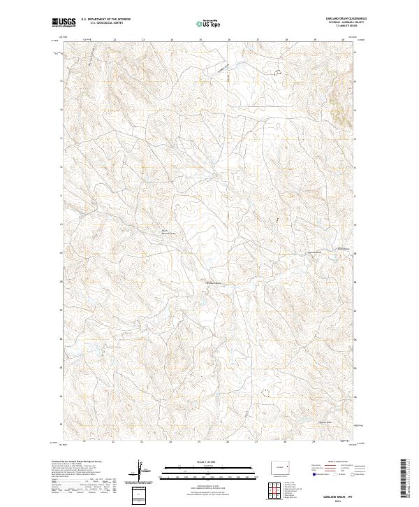 Garland Draw, WY — USGS 7.5-minute topo (2021)