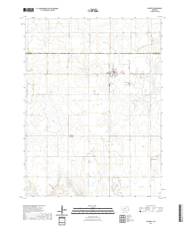 Hildreth, NE — USGS 7.5-minute topo (2021)