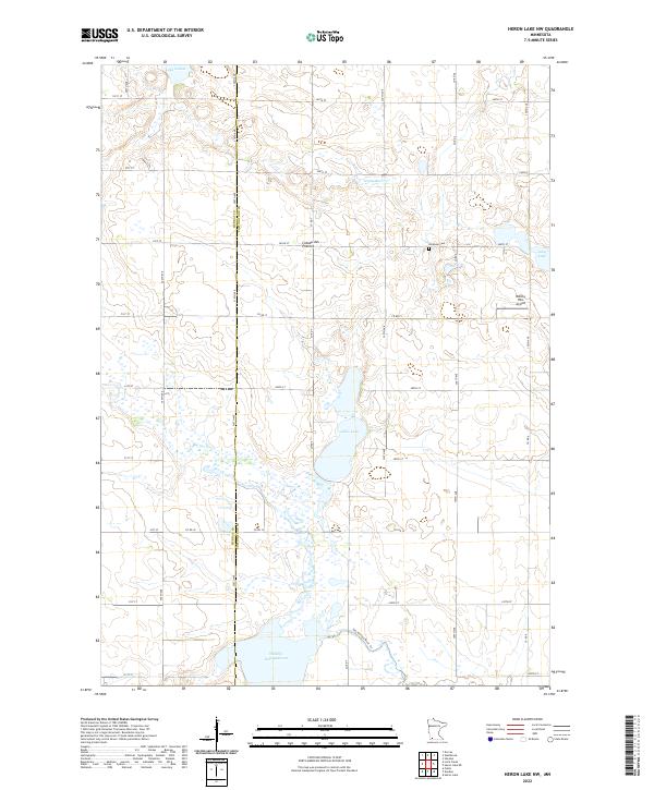 Heron Lake NW, MN — USGS 7.5-minute topo (2022)