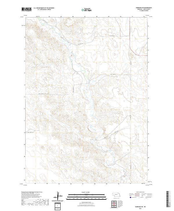 Harrison SW, NE — USGS 7.5-minute topo (2021)