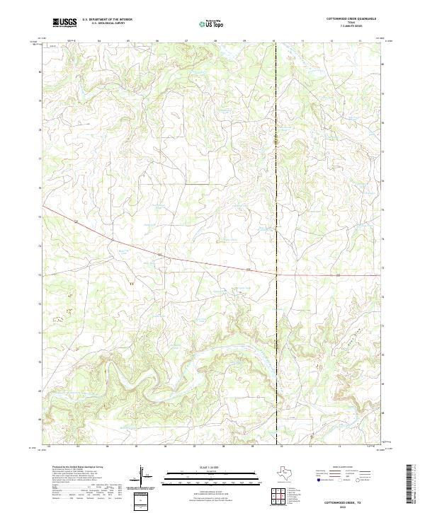 Cottonwood Creek, TX — USGS 7.5-minute topo (2022)