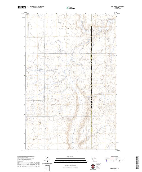 Faris School, MT — USGS 7.5-minute topo (2024)