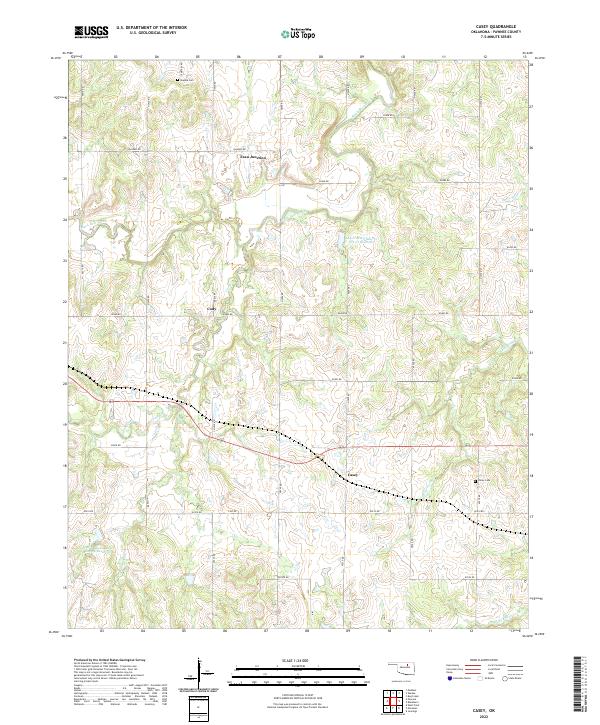 Casey, OK — USGS 7.5-minute topo (2022)